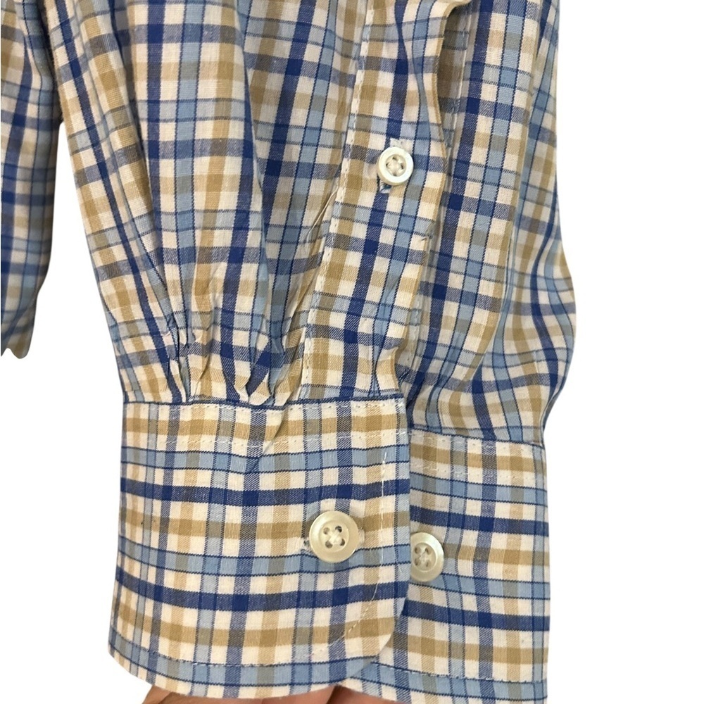 Saddlebred Blue and White Plaid Button-Down Shirt - Picture 7 of 10